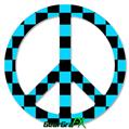 Checkers Blue - Peace Sign Car Window Decal 6 x 6 inches