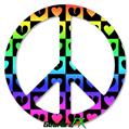 Love Heart Checkers Rainbow - Peace Sign Car Window Decal 6 x 6 inches