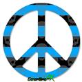 Skull Stripes Blue - Peace Sign Car Window Decal 6 x 6 inches