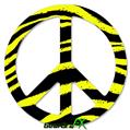 Zebra Yellow - Peace Sign Car Window Decal 6 x 6 inches
