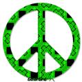 Criss Cross Green - Peace Sign Car Window Decal 6 x 6 inches