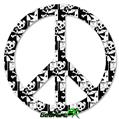 Skull Checker - Peace Sign Car Window Decal 6 x 6 inches