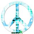 Electro Graffiti Blue - Peace Sign Car Window Decal 6 x 6 inches