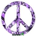 Scene Kid Sketches Purple - Peace Sign Car Window Decal 6 x 6 inches
