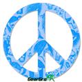 Skull Sketches Blue - Peace Sign Car Window Decal 6 x 6 inches