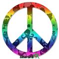 Cute Rainbow Monsters - Peace Sign Car Window Decal 6 x 6 inches