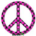 Skull and Crossbones Checkerboard - Peace Sign Car Window Decal 6 x 6 inches