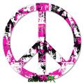 Pink Graffiti - Peace Sign Car Window Decal 6 x 6 inches