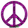 Pink Skull Bones - Peace Sign Car Window Decal 6 x 6 inches