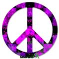 Purple Star Checkerboard - Peace Sign Car Window Decal 6 x 6 inches