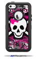 Splatter Girly Skull - Decal Style Vinyl Skin fits Otterbox Defender iPhone 5C Case (CASE SOLD SEPARATELY)