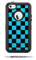 Checkers Blue - Decal Style Vinyl Skin fits Otterbox Defender iPhone 5C Case (CASE SOLD SEPARATELY)