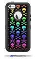 Skull and Crossbones Rainbow - Decal Style Vinyl Skin fits Otterbox Defender iPhone 5C Case (CASE SOLD SEPARATELY)