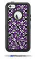 Splatter Girly Skull Purple - Decal Style Vinyl Skin fits Otterbox Defender iPhone 5C Case (CASE SOLD SEPARATELY)