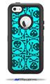 Skull Patch Pattern Blue - Decal Style Vinyl Skin fits Otterbox Defender iPhone 5C Case (CASE SOLD SEPARATELY)