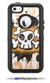 Cartoon Skull Orange - Decal Style Vinyl Skin fits Otterbox Defender iPhone 5C Case (CASE SOLD SEPARATELY)