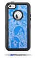 Skull Sketches Blue - Decal Style Vinyl Skin fits Otterbox Defender iPhone 5C Case (CASE SOLD SEPARATELY)