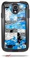 Checker Skull Splatter Blue - Decal Style Vinyl Skin fits Otterbox Commuter Case for Samsung Galaxy S4 (CASE SOLD SEPARATELY)