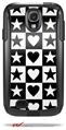 Hearts And Stars Black and White - Decal Style Vinyl Skin fits Otterbox Commuter Case for Samsung Galaxy S4 (CASE SOLD SEPARATELY)