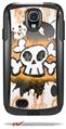 Cartoon Skull Orange - Decal Style Vinyl Skin fits Otterbox Commuter Case for Samsung Galaxy S4 (CASE SOLD SEPARATELY)