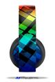 Vinyl Decal Skin Wrap compatible with Original Sony PlayStation 4 Gold Wireless Headphones Rainbow Plaid (PS4 HEADPHONES  NOT INCLUDED)