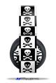 Vinyl Decal Skin Wrap compatible with Original Sony PlayStation 4 Gold Wireless Headphones Skull Checkerboard (PS4 HEADPHONES  NOT INCLUDED)