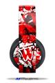 Vinyl Decal Skin Wrap compatible with Original Sony PlayStation 4 Gold Wireless Headphones Red Graffiti (PS4 HEADPHONES  NOT INCLUDED)