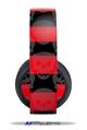 Vinyl Decal Skin Wrap compatible with Original Sony PlayStation 4 Gold Wireless Headphones Skull Stripes Red (PS4 HEADPHONES  NOT INCLUDED)