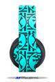 Vinyl Decal Skin Wrap compatible with Original Sony PlayStation 4 Gold Wireless Headphones Skull Patch Pattern Blue (PS4 HEADPHONES  NOT INCLUDED)