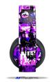Vinyl Decal Skin Wrap compatible with Original Sony PlayStation 4 Gold Wireless Headphones Purple Graffiti (PS4 HEADPHONES  NOT INCLUDED)