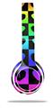 Skin Decal Wrap compatible with Beats Solo 2 WIRED Headphones Love Heart Checkers Rainbow (HEADPHONES NOT INCLUDED)