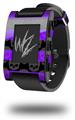 Skull Stripes Purple - Decal Style Skin fits original Pebble Smart Watch (WATCH SOLD SEPARATELY)