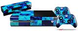 Blue Star Checkers - Holiday Bundle Decal Style Skin fits XBOX One Console Original, Kinect and 2 Controllers (XBOX SYSTEM NOT INCLUDED)