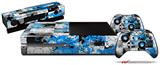 Checker Skull Splatter Blue - Holiday Bundle Decal Style Skin fits XBOX One Console Original, Kinect and 2 Controllers (XBOX SYSTEM NOT INCLUDED)