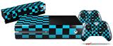 Checkers Blue - Holiday Bundle Decal Style Skin fits XBOX One Console Original, Kinect and 2 Controllers (XBOX SYSTEM NOT INCLUDED)