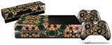 Floral Pattern Orange - Holiday Bundle Decal Style Skin fits XBOX One Console Original, Kinect and 2 Controllers (XBOX SYSTEM NOT INCLUDED)