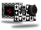 Hearts And Stars Black and White - Decal Style Skin fits GoPro Hero 4 Silver Camera (GOPRO SOLD SEPARATELY)