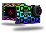 Love Heart Checkers Rainbow - Decal Style Skin fits GoPro Hero 4 Silver Camera (GOPRO SOLD SEPARATELY)