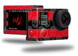 Skull Stripes Red - Decal Style Skin fits GoPro Hero 4 Silver Camera (GOPRO SOLD SEPARATELY)
