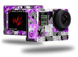 Purple Checker Skull Splatter - Decal Style Skin fits GoPro Hero 4 Silver Camera (GOPRO SOLD SEPARATELY)