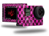 Pink Checkerboard Sketches - Decal Style Skin fits GoPro Hero 4 Silver Camera (GOPRO SOLD SEPARATELY)