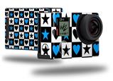 Hearts And Stars Blue - Decal Style Skin fits GoPro Hero 4 Black Camera (GOPRO SOLD SEPARATELY)