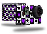 Purple Hearts And Stars - Decal Style Skin fits GoPro Hero 4 Black Camera (GOPRO SOLD SEPARATELY)