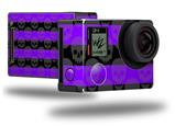 Skull Stripes Purple - Decal Style Skin fits GoPro Hero 4 Black Camera (GOPRO SOLD SEPARATELY)