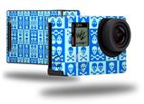 Skull And Crossbones Pattern Blue - Decal Style Skin fits GoPro Hero 4 Black Camera (GOPRO SOLD SEPARATELY)