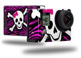 Pink Zebra Skull - Decal Style Skin fits GoPro Hero 4 Black Camera (GOPRO SOLD SEPARATELY)