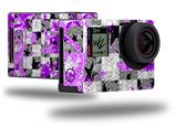 Purple Checker Skull Splatter - Decal Style Skin fits GoPro Hero 4 Black Camera (GOPRO SOLD SEPARATELY)