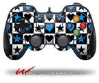 Hearts And Stars Blue - Decal Style Skin fits Logitech F310 Gamepad Controller (CONTROLLER SOLD SEPARATELY)