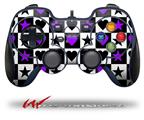 Purple Hearts And Stars - Decal Style Skin fits Logitech F310 Gamepad Controller (CONTROLLER SOLD SEPARATELY)