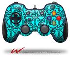 Skull Patch Pattern Blue - Decal Style Skin fits Logitech F310 Gamepad Controller (CONTROLLER SOLD SEPARATELY)